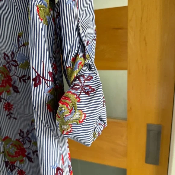 Finley Striped Floral Button Down Dress - Picture 6 of 7